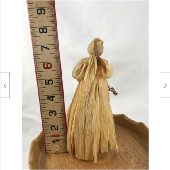 Corn Husk Doll Vintage Prairie Woman 7" Hand Made Folk Art - Picture 4 of 5